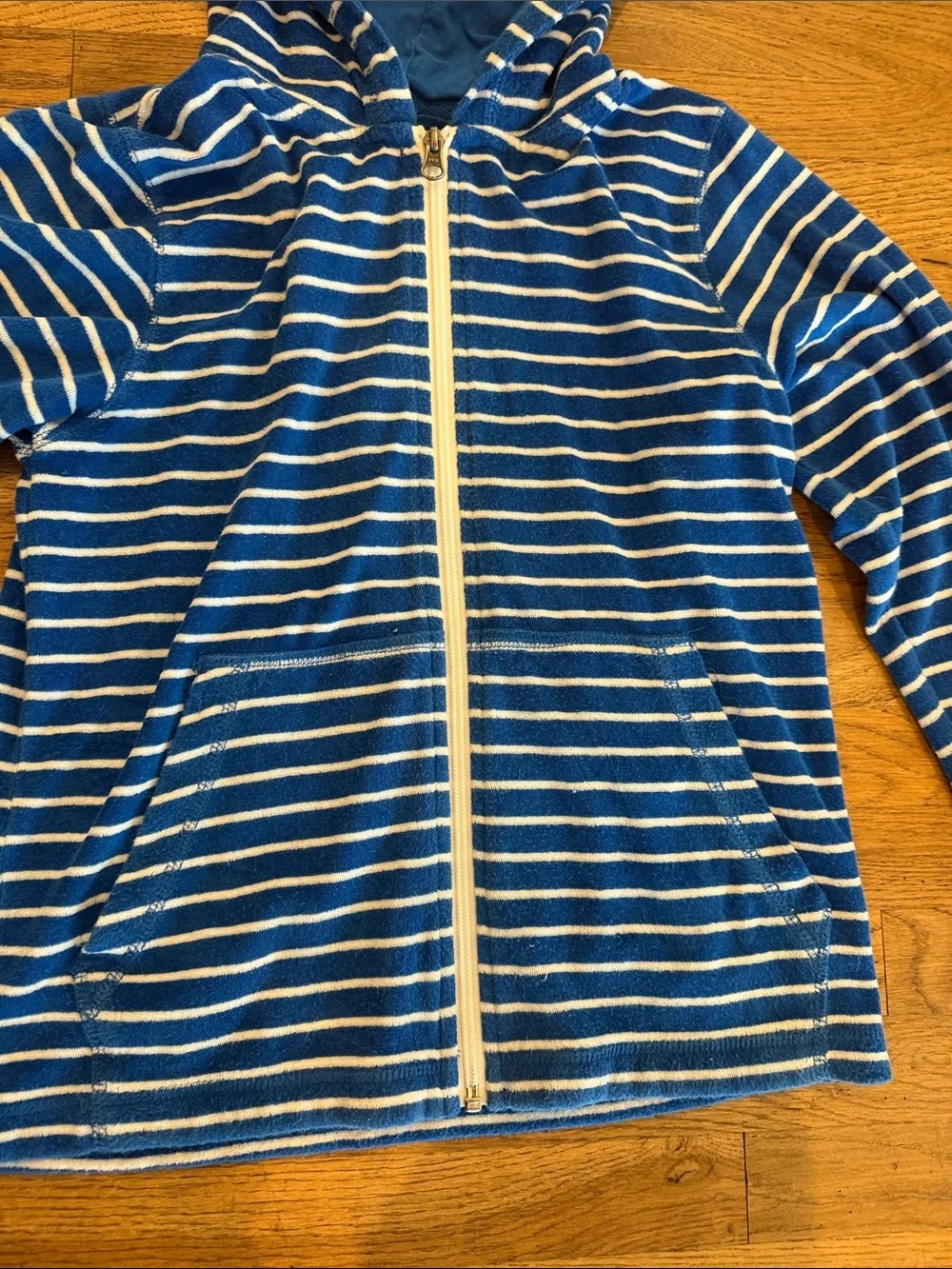 Kids Hanna Andersson Blue and White Striped swim cover size 10